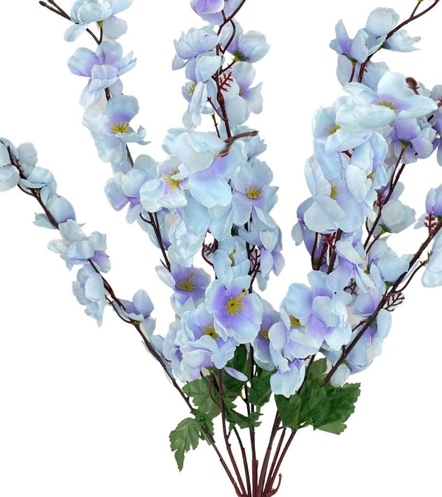 Yapay Çiçek Bahardalı Japon Kiraz Çiçeği 7 Dallı 57cm Mavi