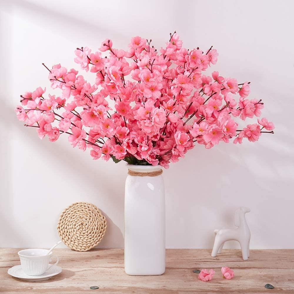 Yapay Çiçek Bahardalı Japon Kiraz Çiçeği 9 Dallı 40cm Pambe Açık