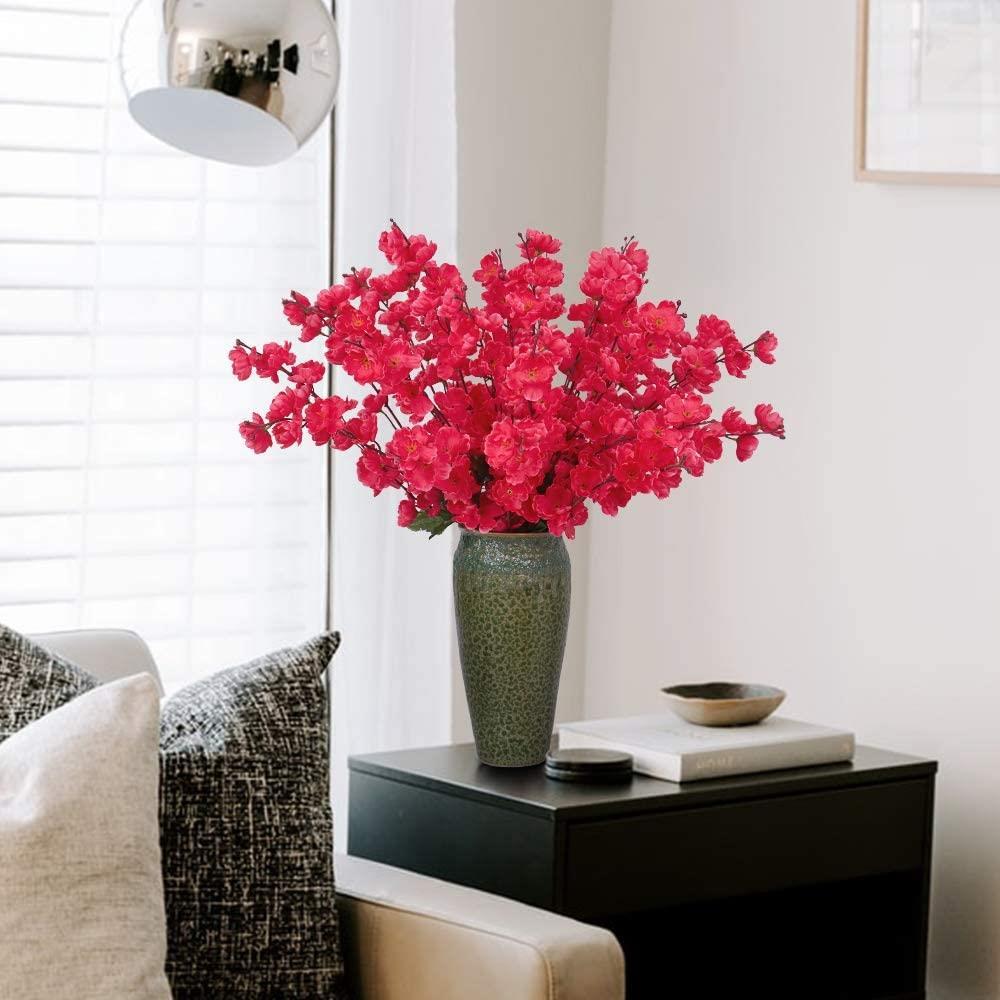 Yapay Çiçek Bahardalı Japon Kiraz Çiçeği 9 Dallı 40cm Fuşya