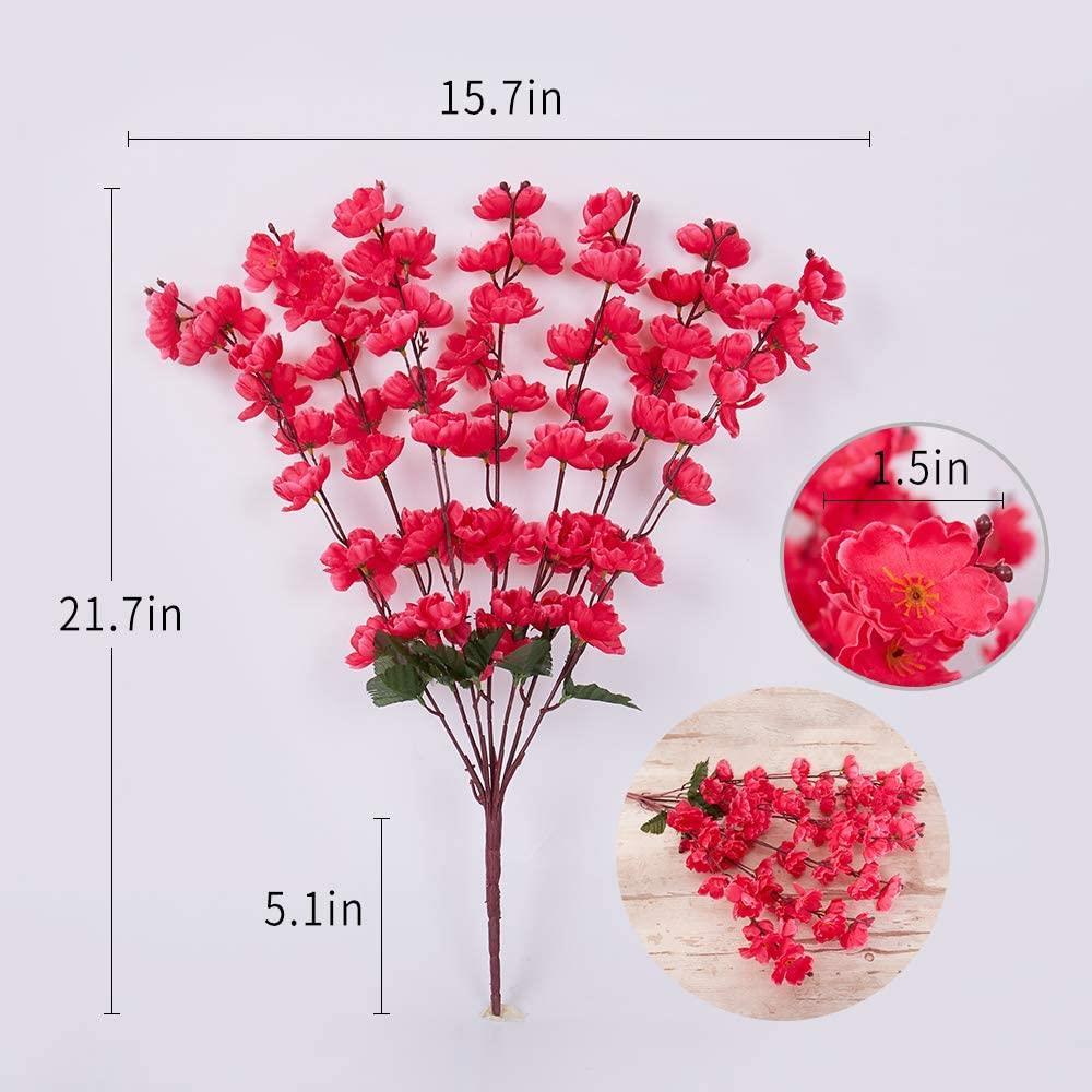 Yapay Çiçek Bahardalı Japon Kiraz Çiçeği 9 Dallı 40cm Fuşya