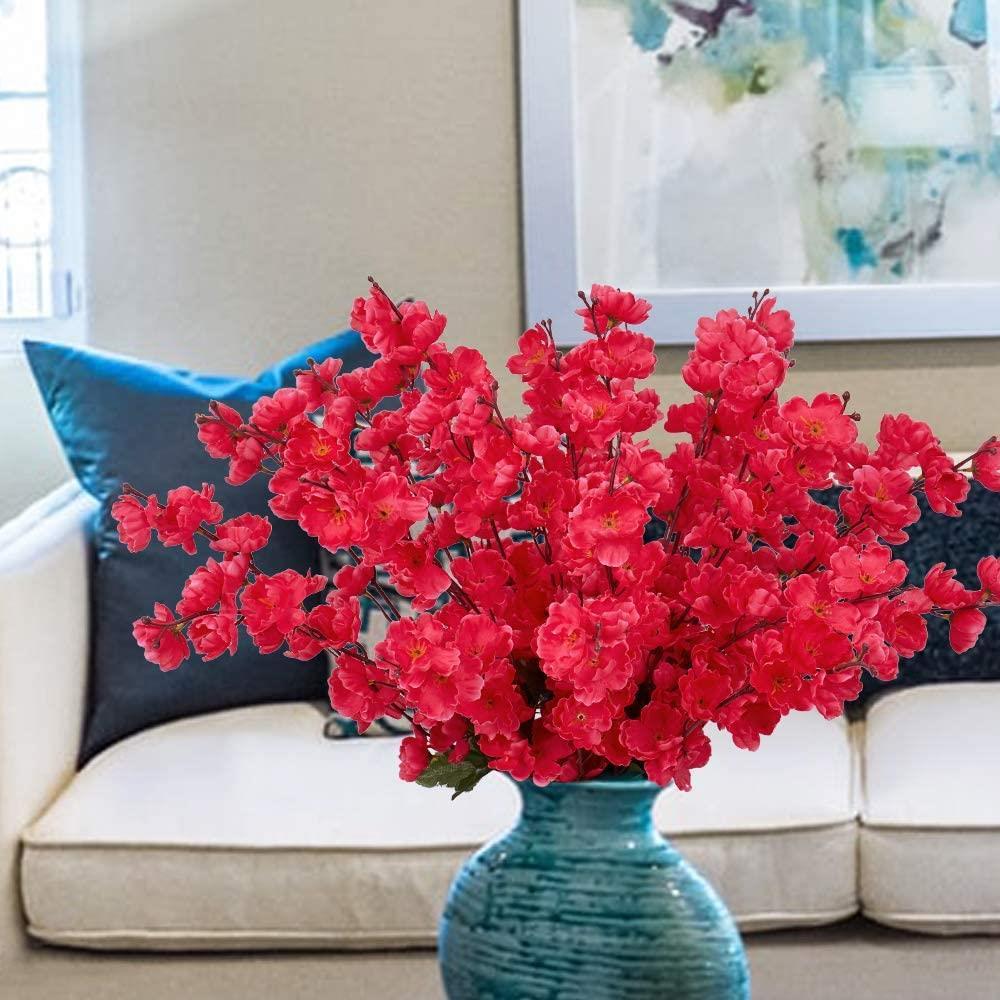 Yapay Çiçek Bahardalı Japon Kiraz Çiçeği 9 Dallı 40cm Fuşya