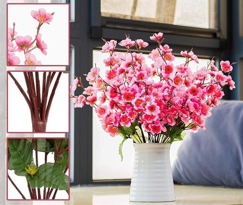 Yapay Çiçek Bahardalı Japon Kiraz Çiçeği 7 Dallı 57cm Pembe