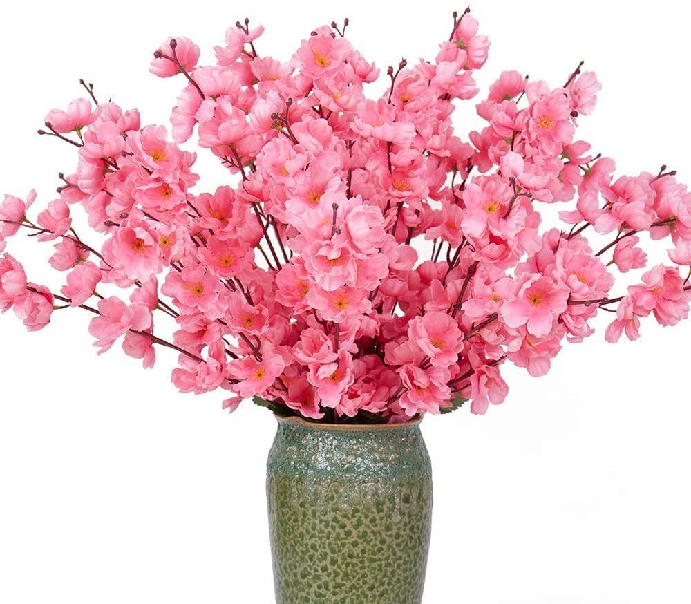 Yapay Çiçek Bahardalı Japon Kiraz Çiçeği 9 Dallı 35cm Pembe 3 Demet