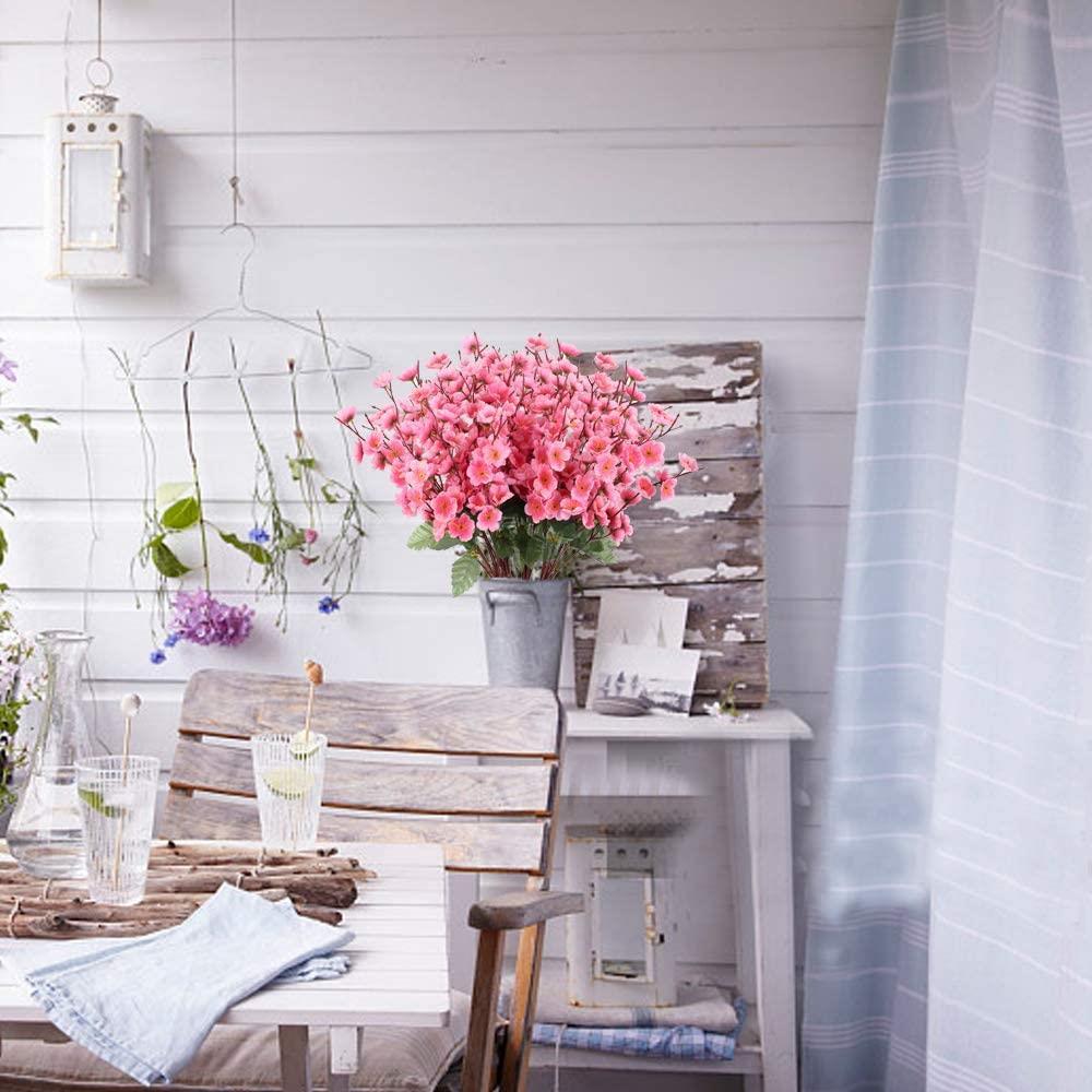 Yapay Çiçek Bahardalı Japon Kiraz Çiçeği 9 Dallı 35cm Pembe 3 Demet