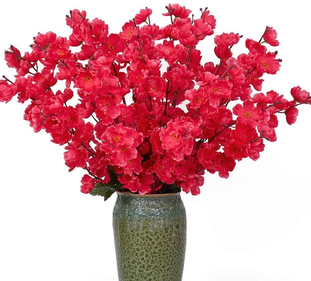 Yapay Çiçek Bahardalı Japon Kiraz Çiçeği 9 Dallı 40cm Fuşya