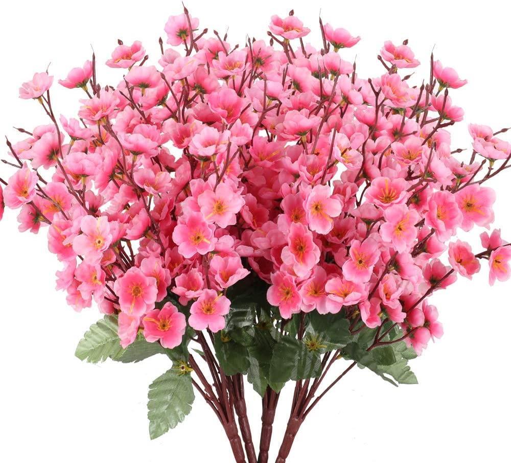 Yapay Çiçek Bahardalı Japon Kiraz Çiçeği 9 Dallı 35cm Pembe 3 Demet