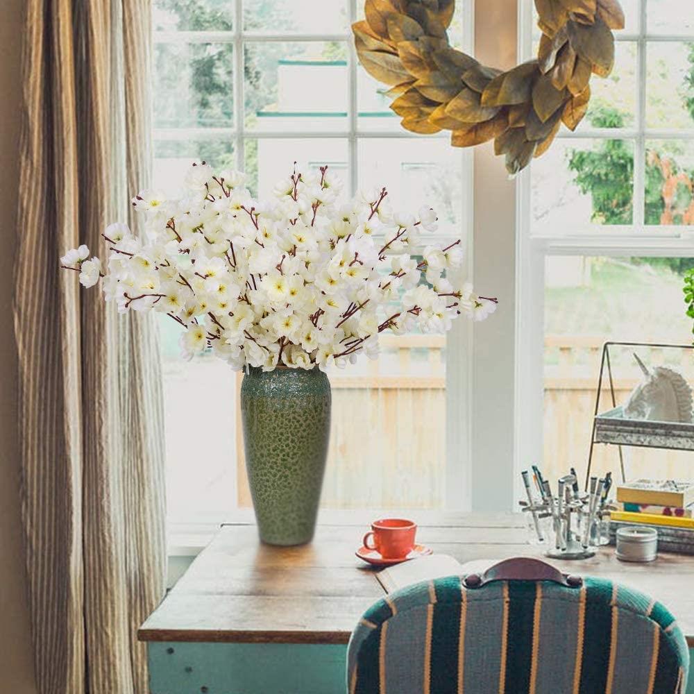 Yapay Çiçek Bahardalı Japon Kiraz Çiçeği 9 Dallı 35cm Beyaz 3 Demet