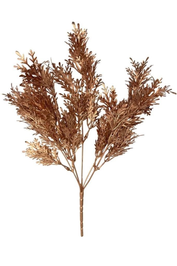 Yapay Çiçek Bakır Bronz Renk Kuşkonmaz Demeti Garnitür Aradal Dekoratif Yapay Bitki 35cm