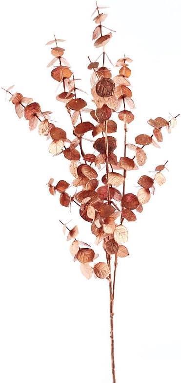 Yapay Çiçek Bakır Bronz Renk Okaliptus 3Dallı Uzun Dal 76cm Eucalyptus