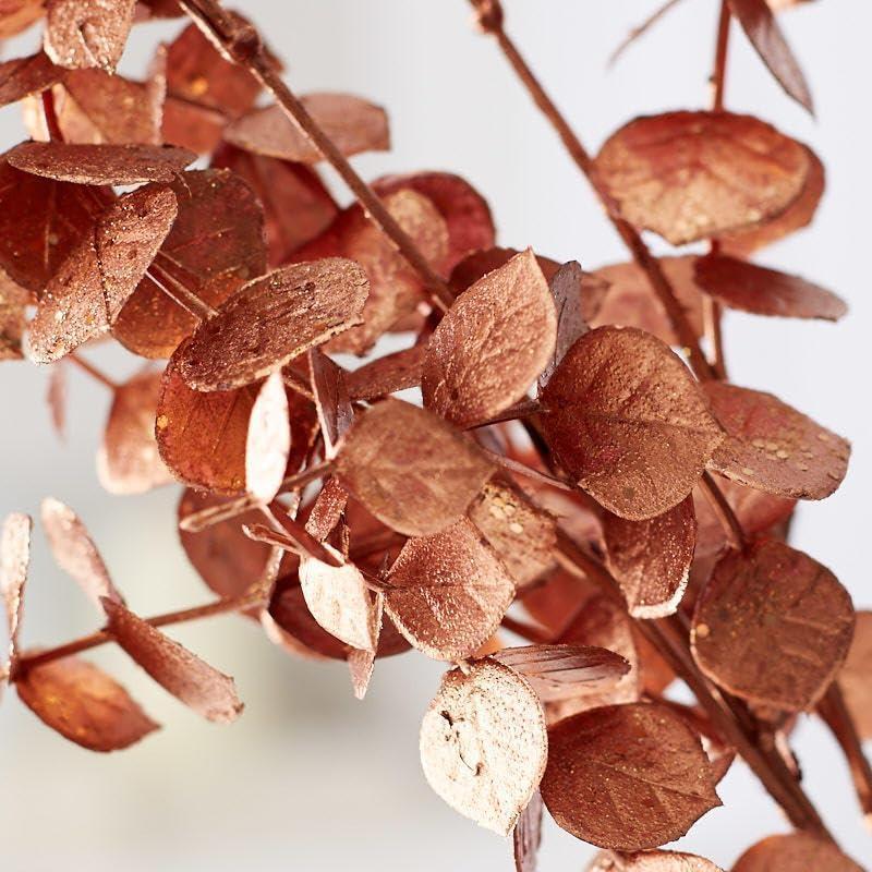 Yapay Çiçek Bakır Bronz Renk Okaliptus 3Dallı Uzun Dal 76cm Eucalyptus