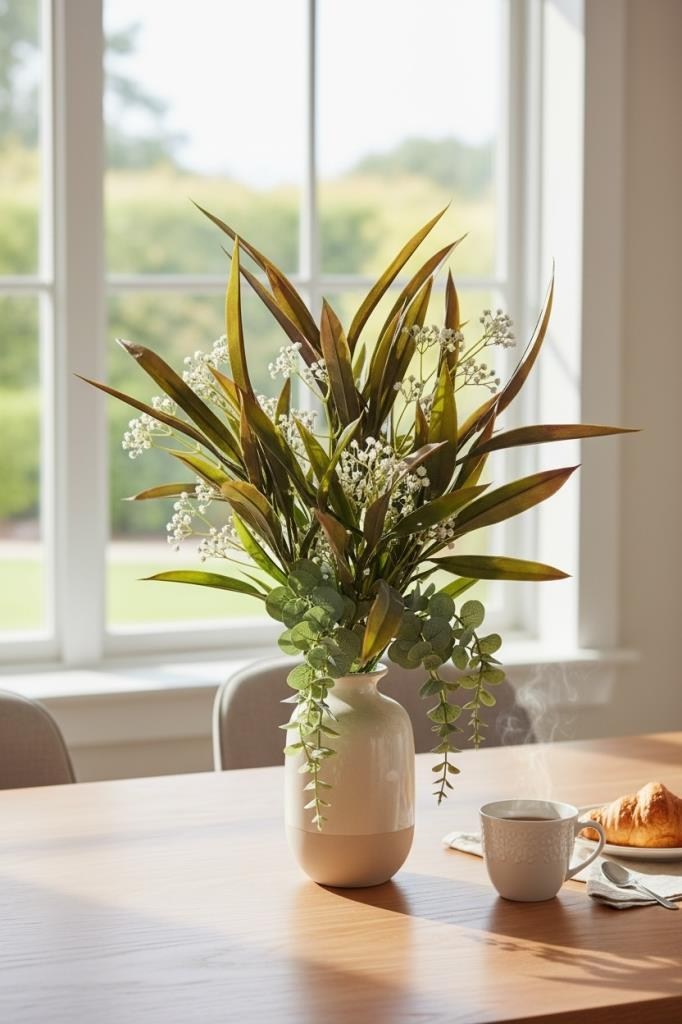 Yapay Çiçek Bambu Grass Kahverengi 40cm Demet Garnitür Aradal Dekoratif Yapay Bitki