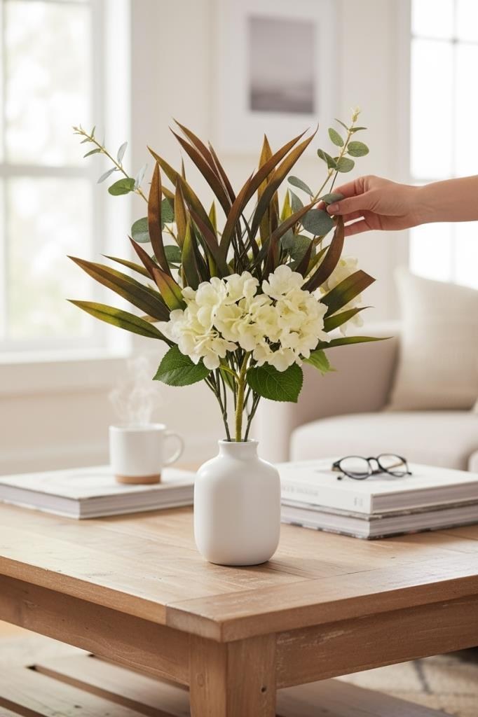 Yapay Çiçek Bambu Grass Kahverengi 40cm Demet Garnitür Aradal Dekoratif Yapay Bitki