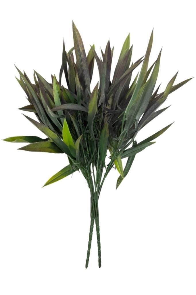Yapay Çiçek Bambu Grass Koyu Yeşil 40cm Demet Garnitür Aradal Dekoratif Yapay Bitki
