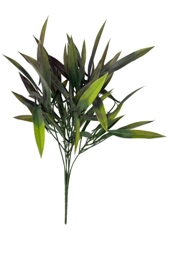 Yapay Çiçek Bambu Grass Koyu Yeşil 40cm Demet Garnitür Aradal Dekoratif Yapay Bitki