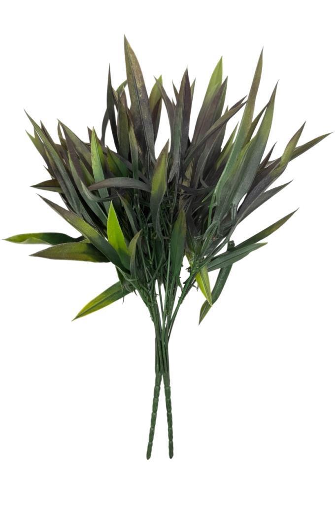 Yapay Çiçek Bambu Grass Koyu Yeşil 40cm Demet Garnitür Aradal Dekoratif Yapay Bitki
