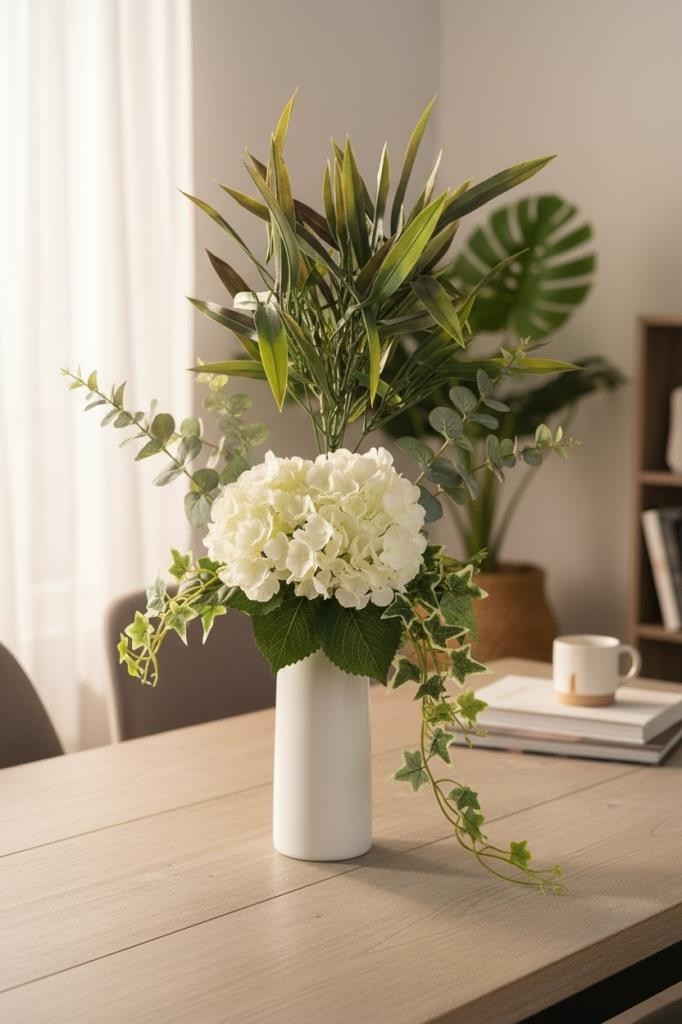 Yapay Çiçek Bambu Grass Koyu Yeşil 40cm Demet Garnitür Aradal Dekoratif Yapay Bitki