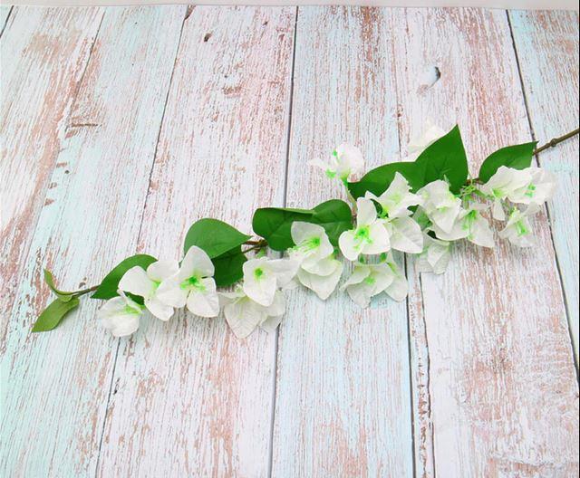 Yapay Çiçek Begonvil Çiçeği BEYAZ 80cm Tek Dal Bodrum Çiçeği  Sarkan Çiçek