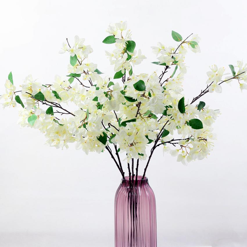 Yapay Çiçek Begonvil Çiçeği BEYAZ 80cm Tek Dal Bodrum Çiçeği  Sarkan Çiçek