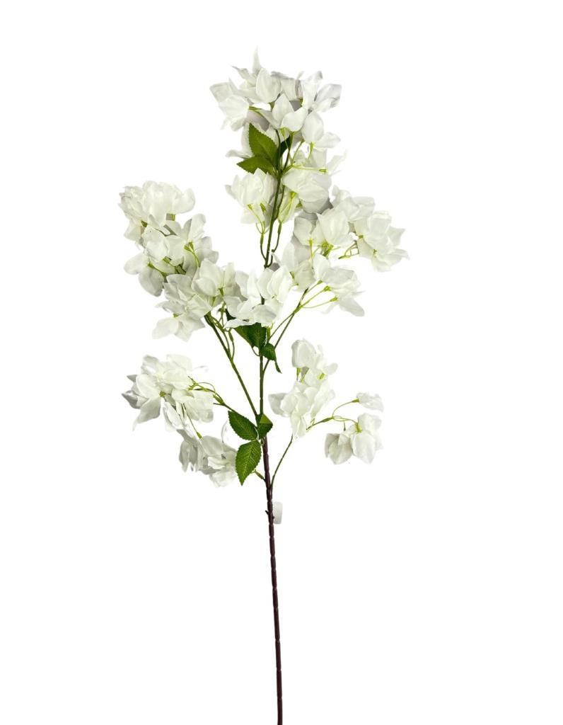 Yapay Çiçek Begonvil Çiçeği Beyaz Uzun Dallı Sarkan Çiçek 110cm