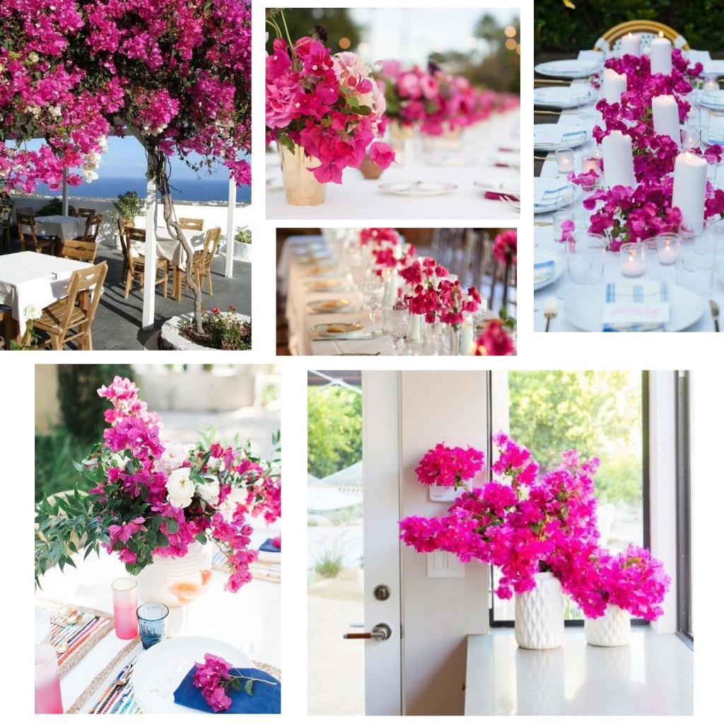 Yapay Çiçek Begonvil Çiçeği Fuşya Uzun Dallı Sarkan Çiçek 110cm