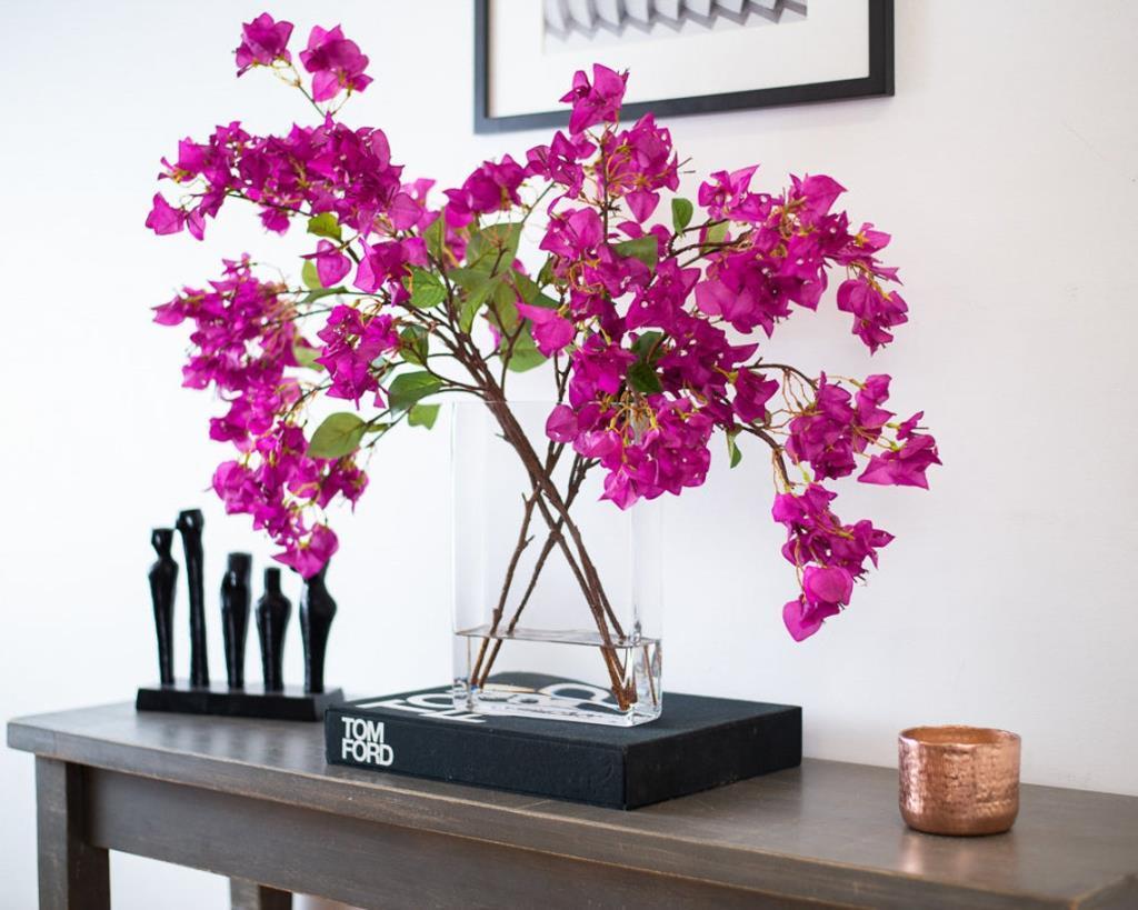 Yapay Çiçek Begonvil Çiçeği Fuşya Uzun Dallı Sarkan Çiçek 110cm