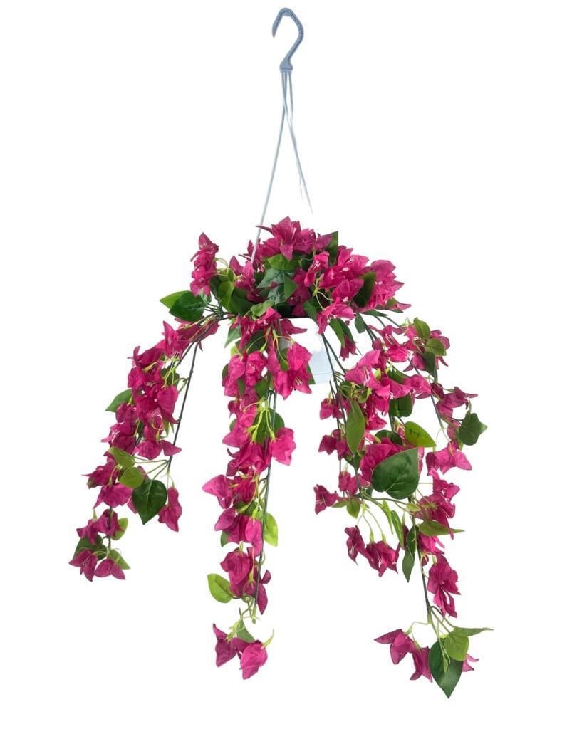 Yapay Çiçek Begonvil Fuşya Pembe Sarkaç Askılı Saksıda Balkon Çiçeği Çiçek Sepeti