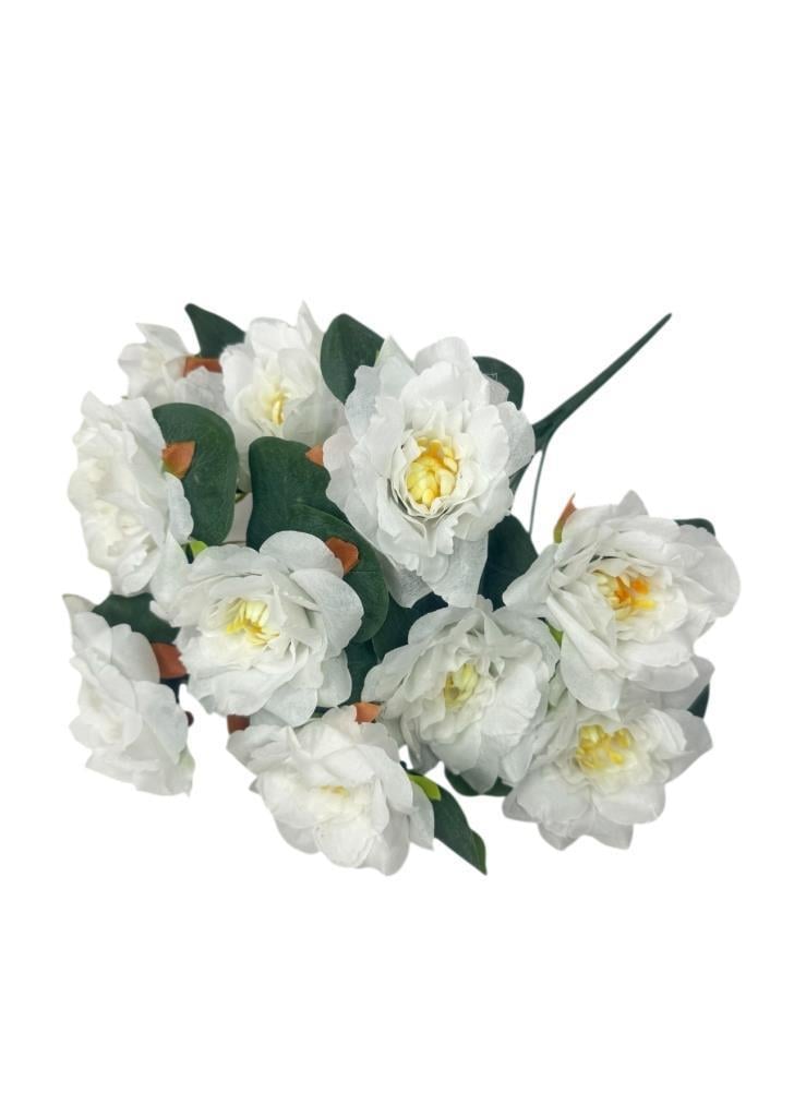 Yapay Çiçek Beyaz 10lu Gül Demeti 40*30cm
