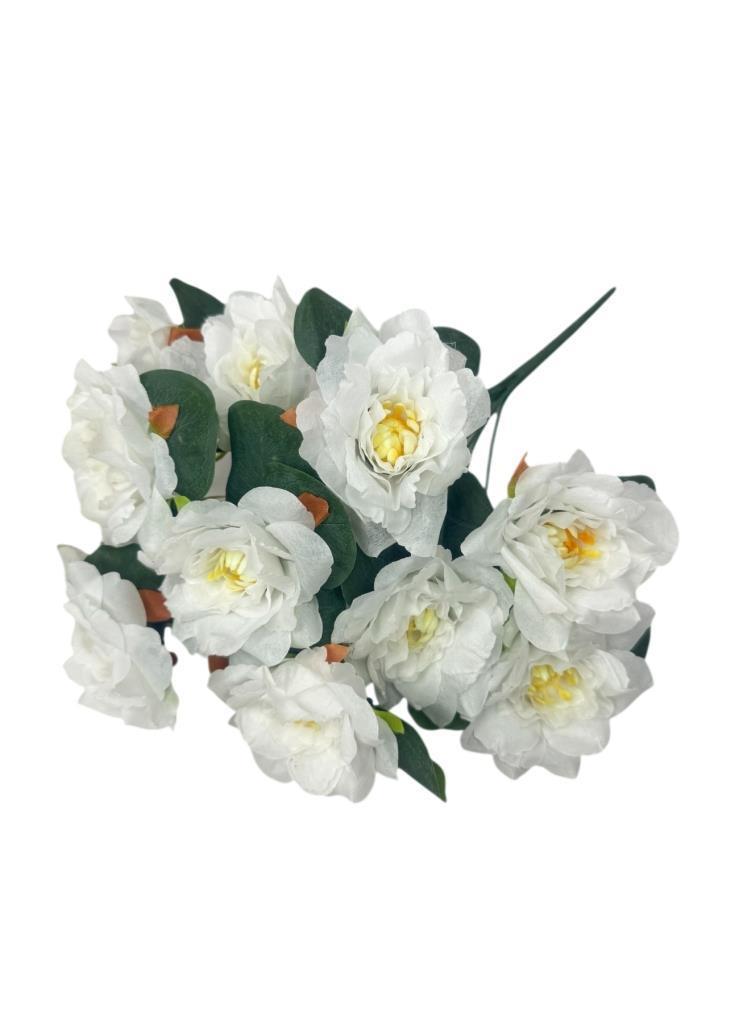Yapay Çiçek Beyaz 10lu Gül Demeti 40*30cm
