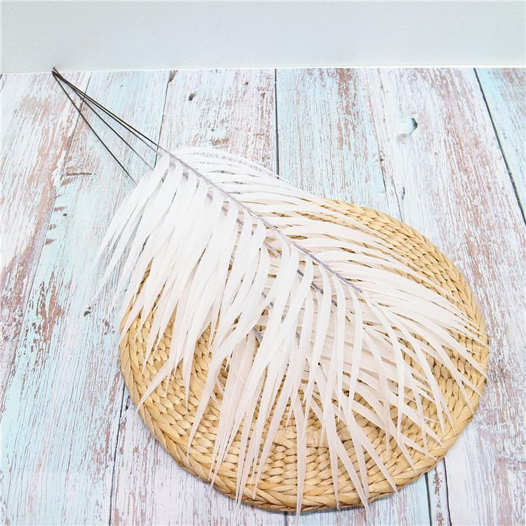 Yapay Çiçek Beyaz Areka Yaprağı 3 ADET Yapay Yaprak Plastik Palmiye Yaprağı 