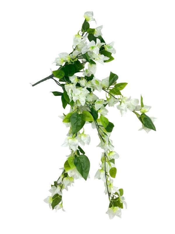 Yapay Çiçek Beyaz Begonvil Çiçeği 8Dallı 70cm Sarkan Çiçek