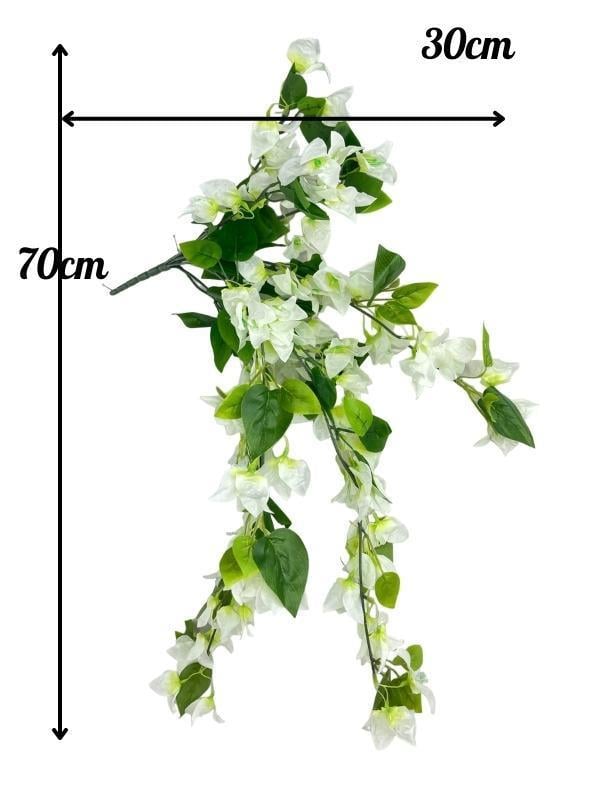 Yapay Çiçek Beyaz Begonvil Çiçeği 8Dallı 70cm Sarkan Çiçek