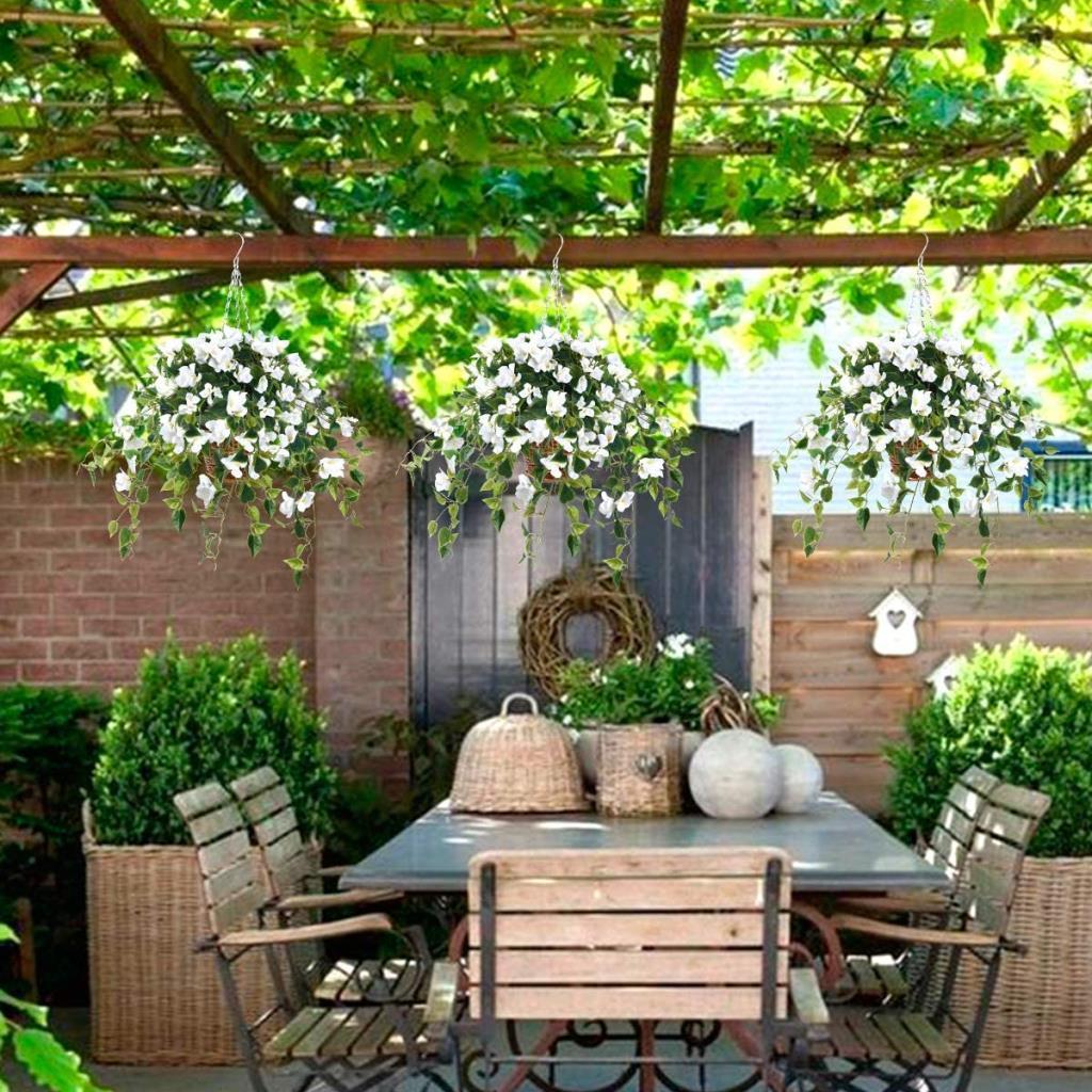 Yapay Çiçek Beyaz Begonvil Çiçeği 8Dallı 70cm Sarkan Çiçek