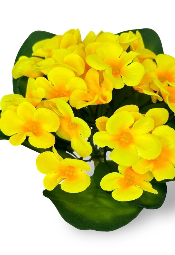 Yapay Çiçek Beyaz Saksıda Kadife Menekşe Gerçekçi Doku SARI