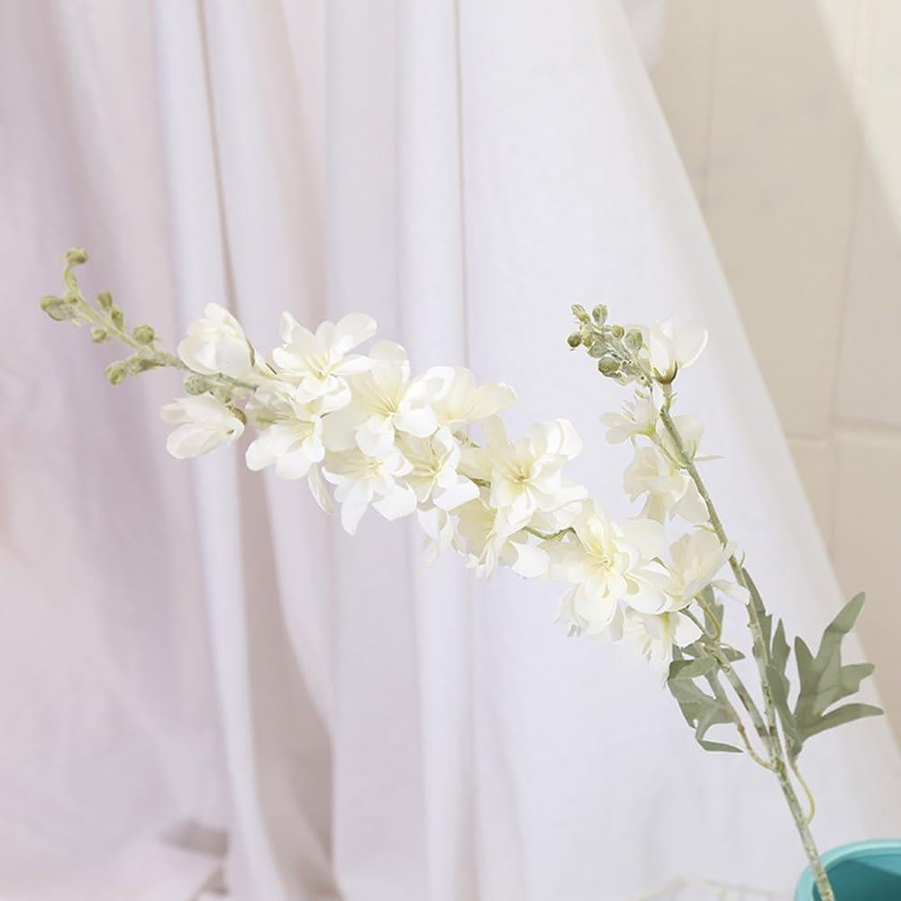 Yapay Çiçek Beyaz Sümbül Tek Dal Tomurcuklu 85*15cm Kumaş Çiçek Uzun Dal
