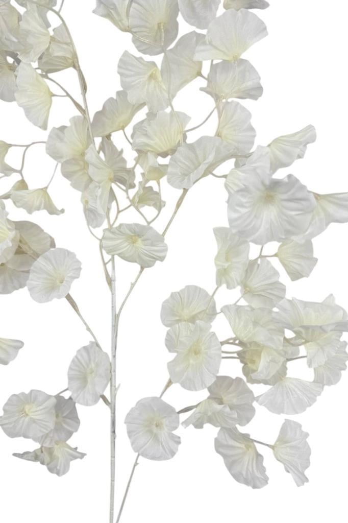 Yapay Çiçek Beyaz Zambak Tek Dal 90*35cm Kumaş Çiçek Uzun Dal