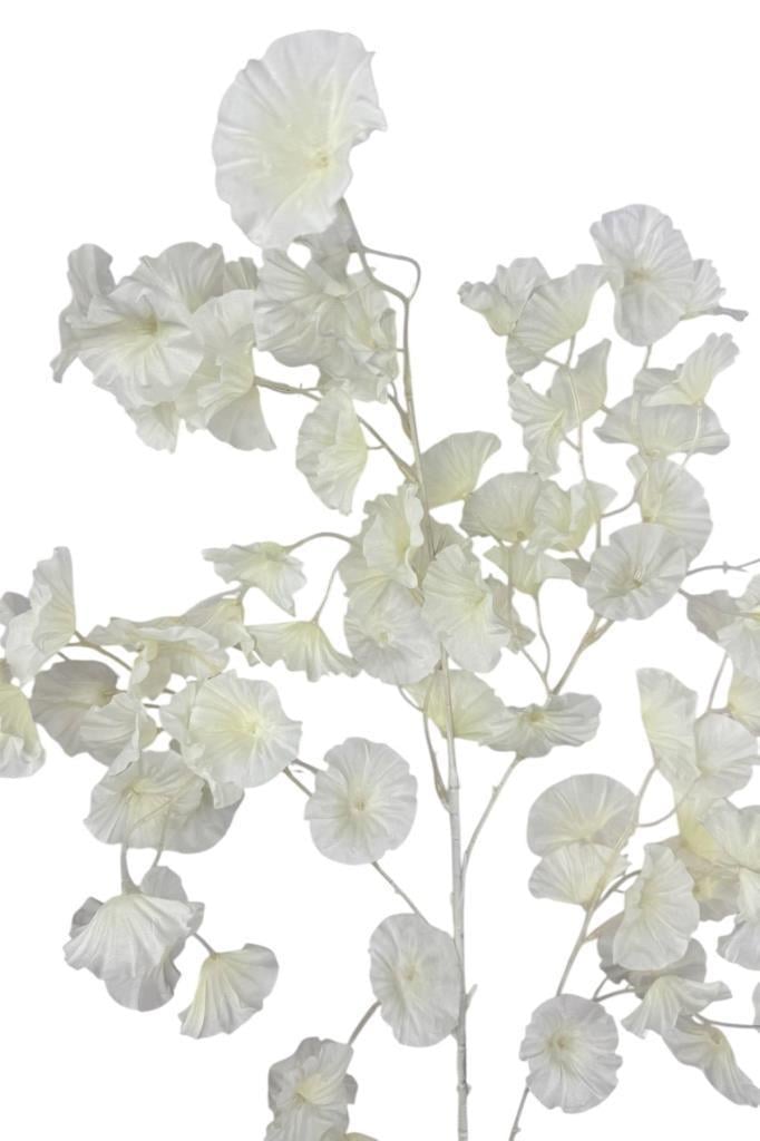 Yapay Çiçek Beyaz Zambak Tek Dal 90*35cm Kumaş Çiçek Uzun Dal