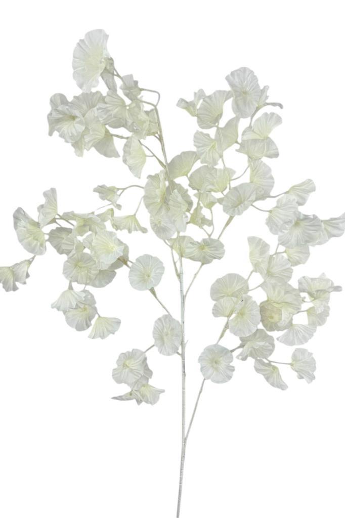 Yapay Çiçek Beyaz Zambak Tek Dal 90*35cm Kumaş Çiçek Uzun Dal