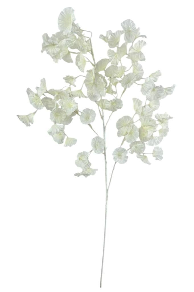 Yapay Çiçek Beyaz Zambak Tek Dal 90*35cm Kumaş Çiçek Uzun Dal