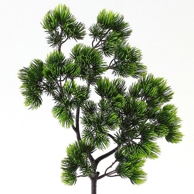 Yapay Çiçek Bonzai Dalı Çam İğneli Bonsai Yaprakları Dekoratif Yapay Bitki