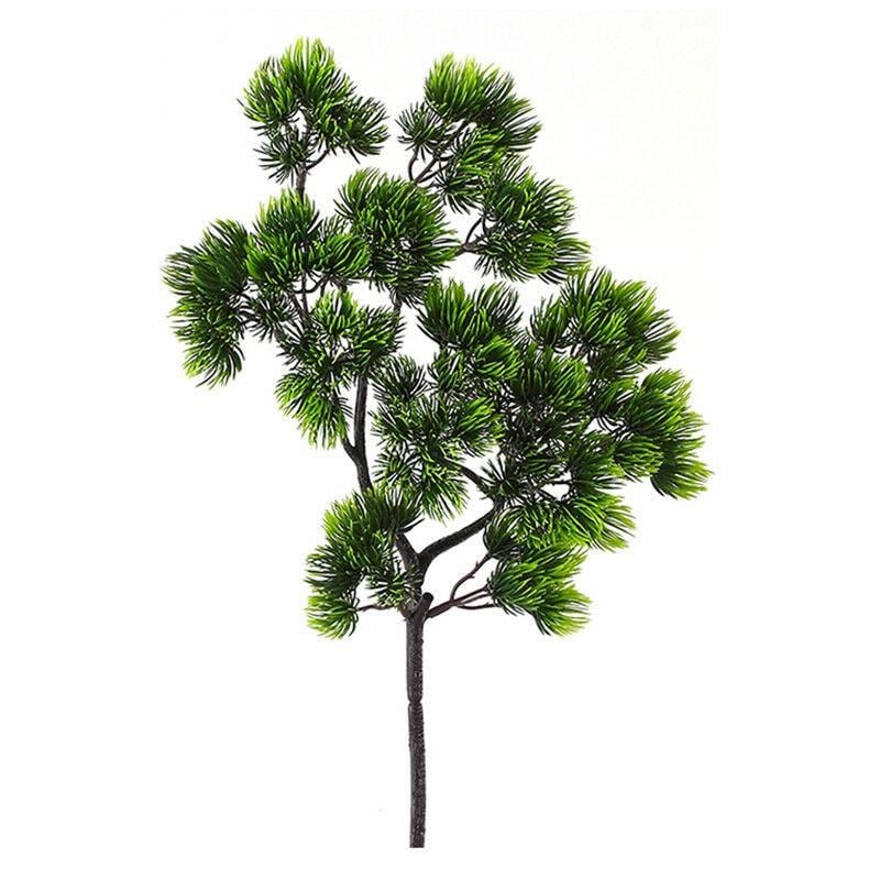 Yapay Çiçek Bonzai Dalı Çam İğneli Bonsai Yaprakları Dekoratif Yapay Bitki