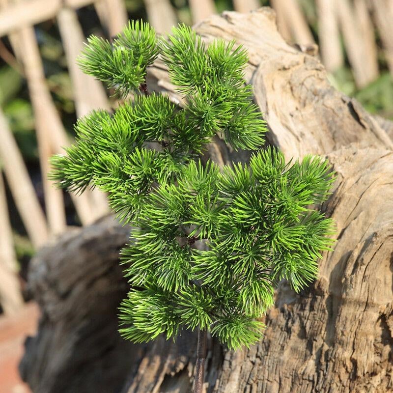 Yapay Çiçek Bonzai Dalı Çam İğneli Bonsai Yaprakları Dekoratif Yapay Bitki