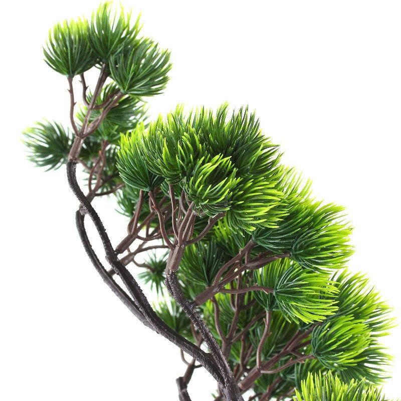 Yapay Çiçek Bonzai Dalı Çam İğneli Bonsai Yaprakları Dekoratif Yapay Bitki