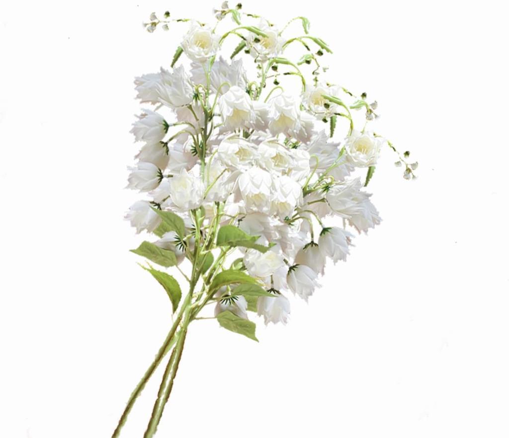 Yapay Çiçek Çan Çiçeği Beyaz 85cm Tek Dal Kumaş Çiçek Uzun Dal