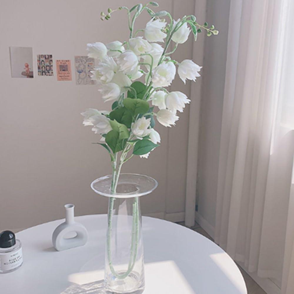 Yapay Çiçek Çan Çiçeği Beyaz 85cm Tek Dal Kumaş Çiçek Uzun Dal