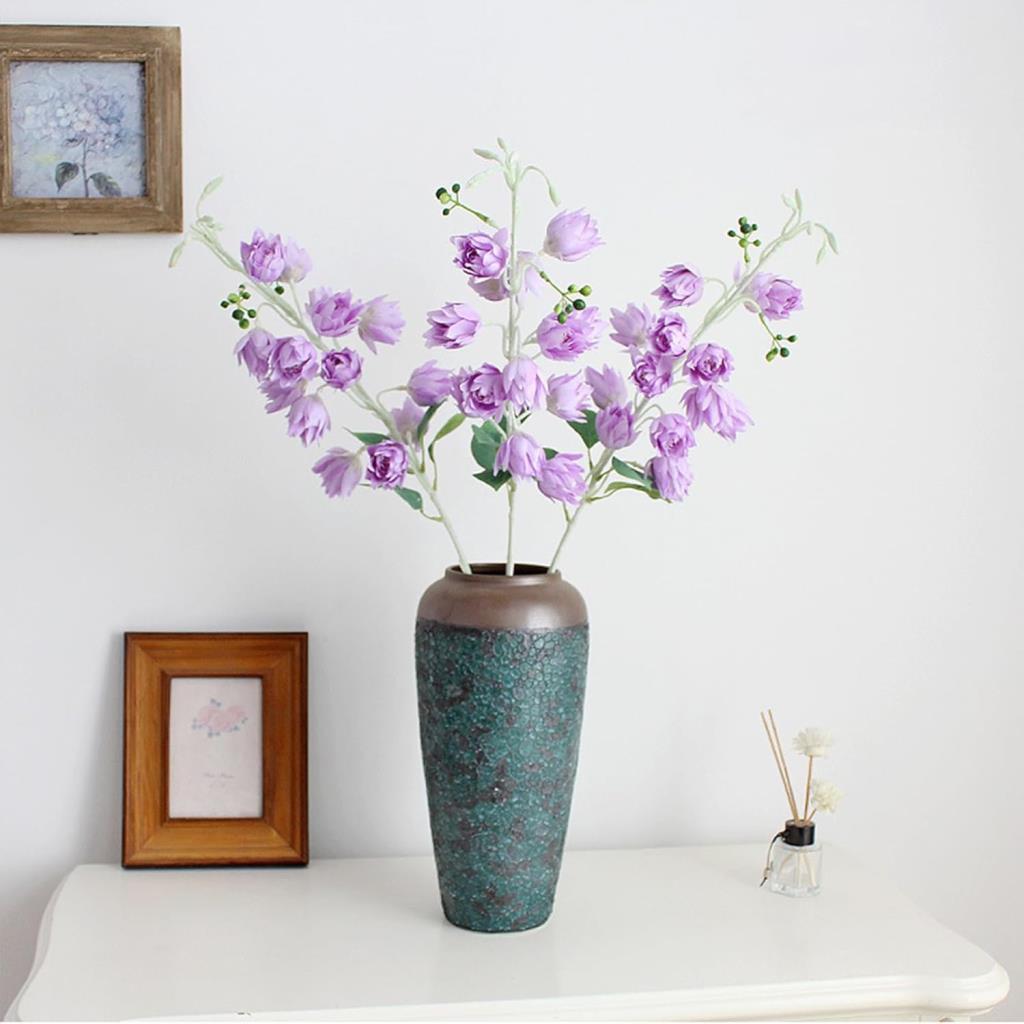Yapay Çiçek Çan Çiçeği Lila 85cm Tek Dal Kumaş Çiçek Uzun Dal
