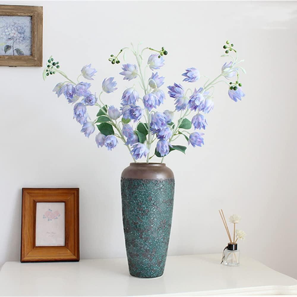 Yapay Çiçek Çan Çiçeği Mavi 85cm Tek Dal Kumaş Çiçek Uzun Dal