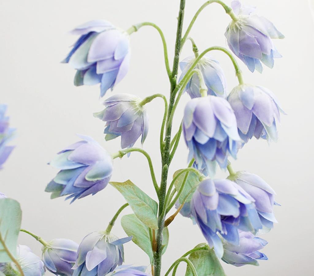 Yapay Çiçek Çan Çiçeği Mavi 85cm Tek Dal Kumaş Çiçek Uzun Dal