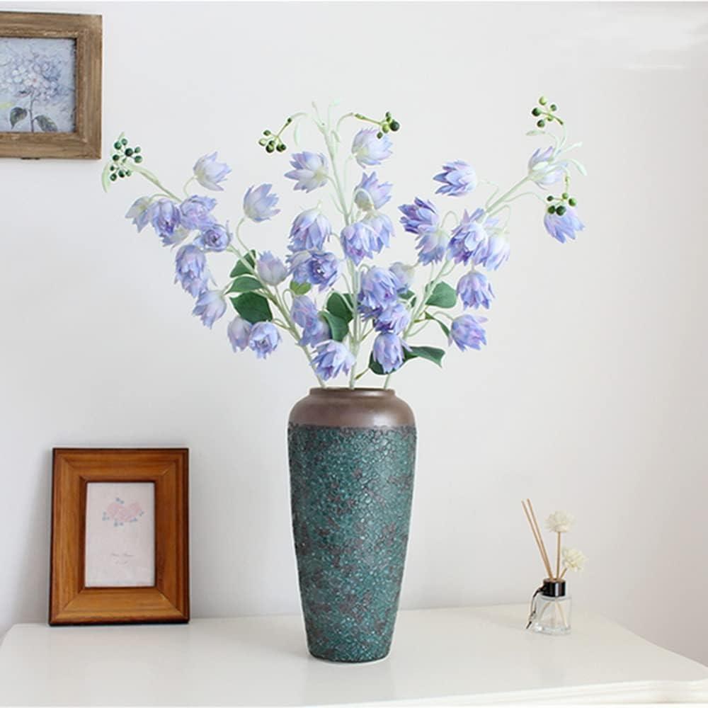 Yapay Çiçek Çan Çiçeği Mavi 85cm Tek Dal Kumaş Çiçek Uzun Dal