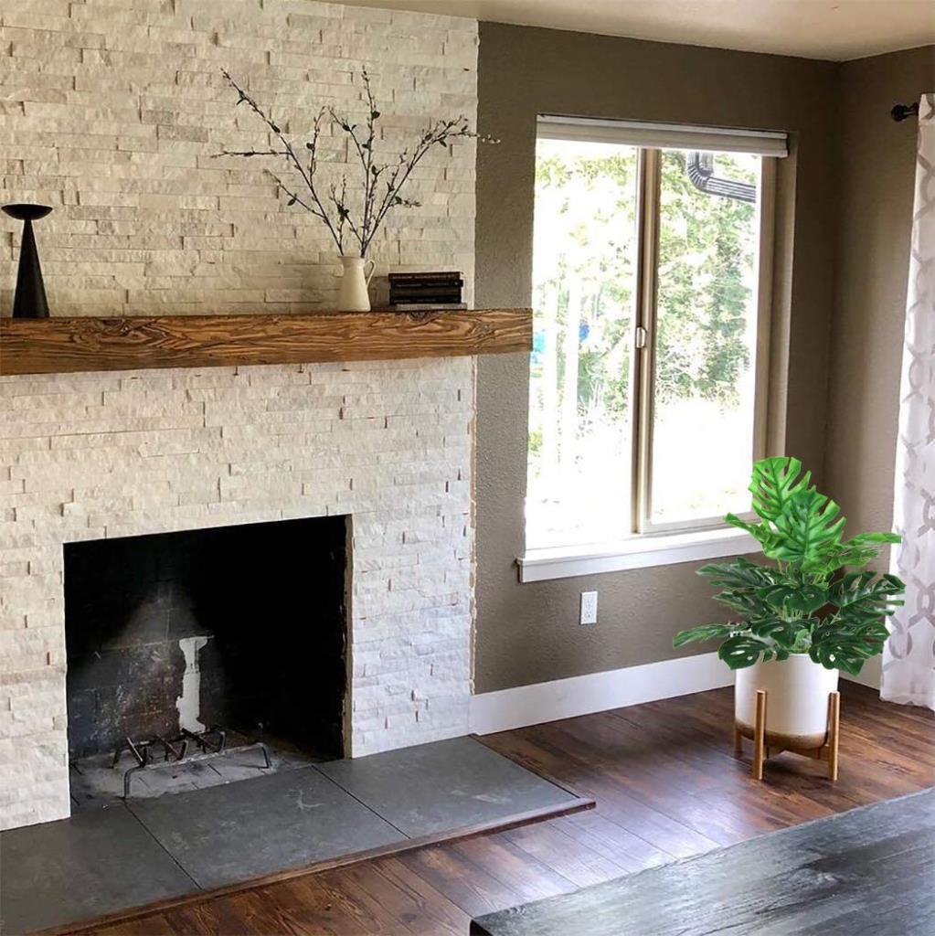 Yapay Çiçek Demet Monstera 18 Dal 60 cm Salon Çiçeği Yapay Bitki