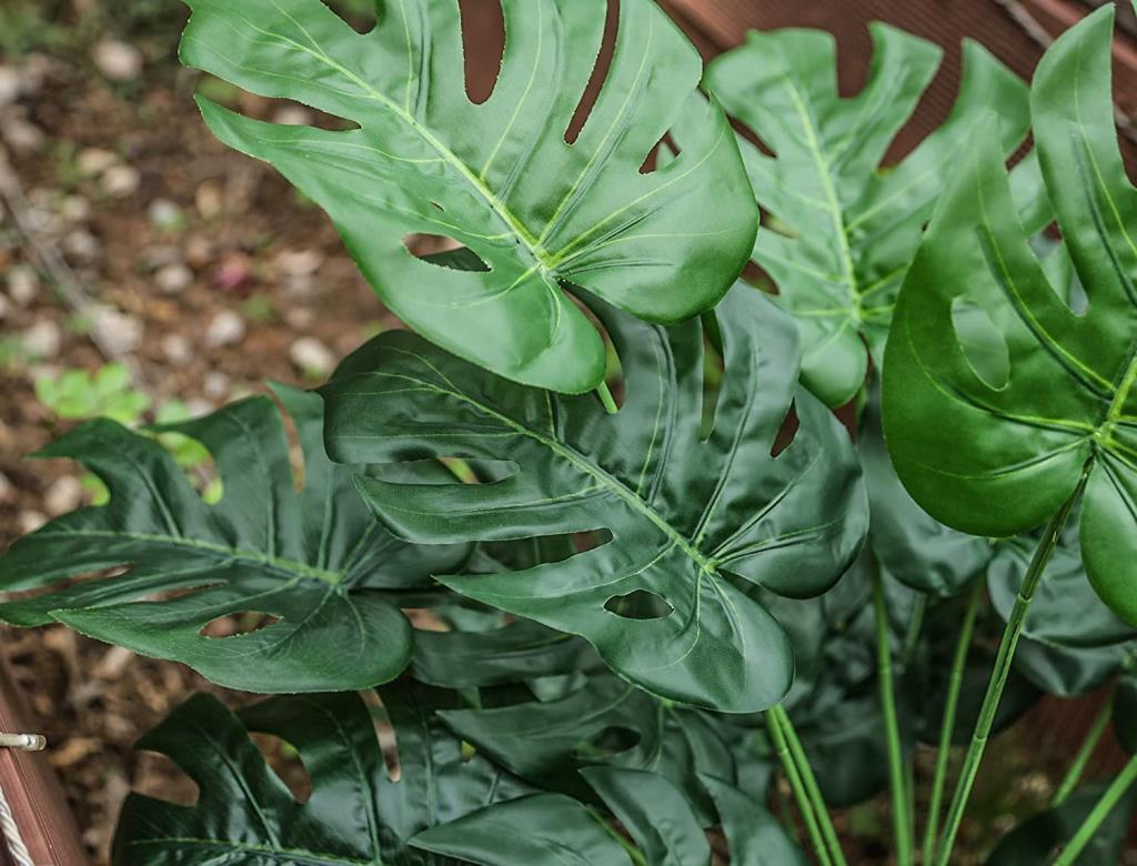 Yapay Çiçek Demet Monstera 18 Dal 60 cm Salon Çiçeği Yapay Bitki